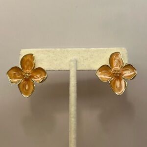 Gold Floral Earrings NWOT